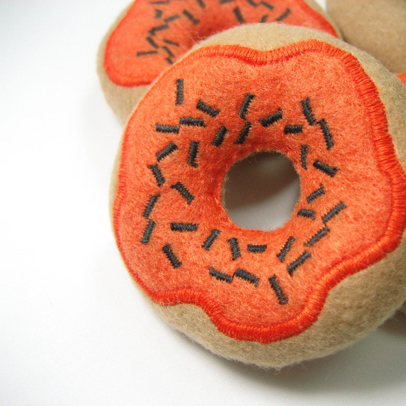 Pumpkin Frosted Donuts with Sprinkles Catnip Cat Toy
