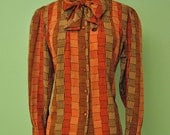 Pinup Blouse - Secretary Button Up with Bow 40s 50s 60s 70s Secretary Blouse Very Mad Men - VLV Rockabilly Pinup Girl