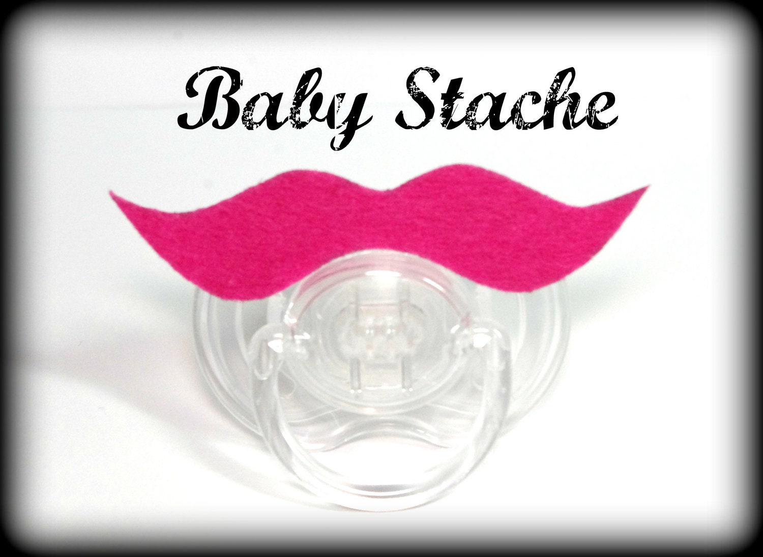 Mustache Pacifier - Baby Mustache - The Wise Guy- PINK