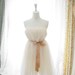 Sweet heart fairytale ballerina style beige ivory cream  tutu tulle puff skirt /dress 2 way with gold champagne sash