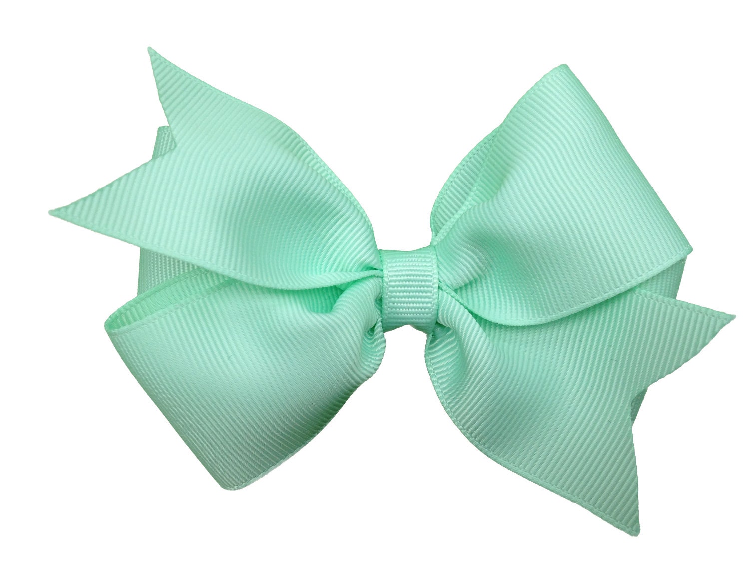 Pastel green hair bow - light green bow, 4 inch hair bow