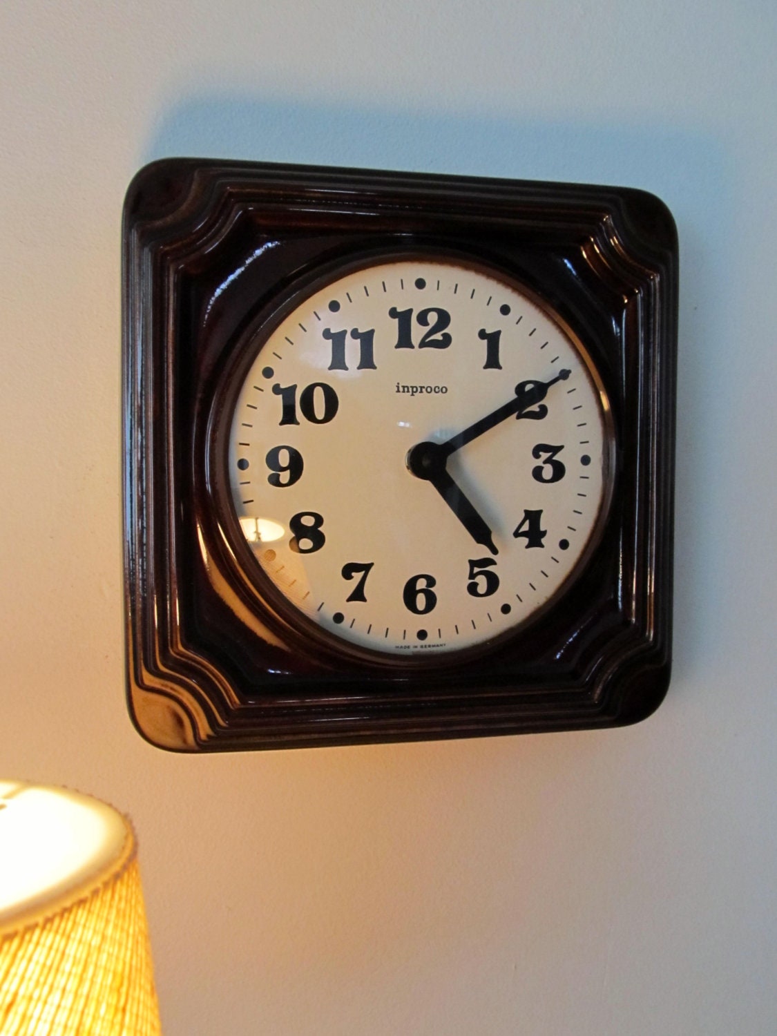 1970s German Art Pottery Improco wall clock