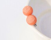 tangerine orange polymer clay button stud hypoallergenic nickel-free ear posts.