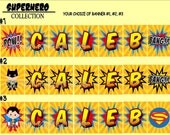 SUPERHERO Batman Happy Birthday Banner / Bunting for Superheroes party - Boy Birthday Party - Krown Kreations Il_170x135