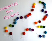 Custom Felt Ball Garland / 6 ft long- 30 Felt Balls