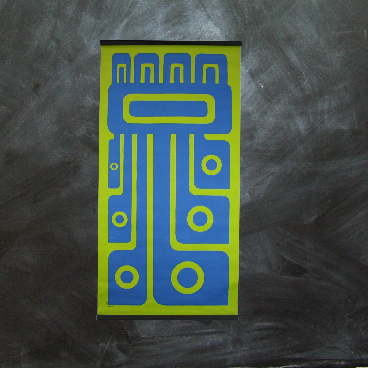 Large 6' Mid Century Modern Art Serigraph Screen Print
