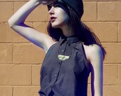 Halfmoon Hammered Brass Necklace