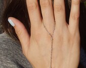 NEW Simple Bohemian Textured Brass Silver Tone Hand Chain