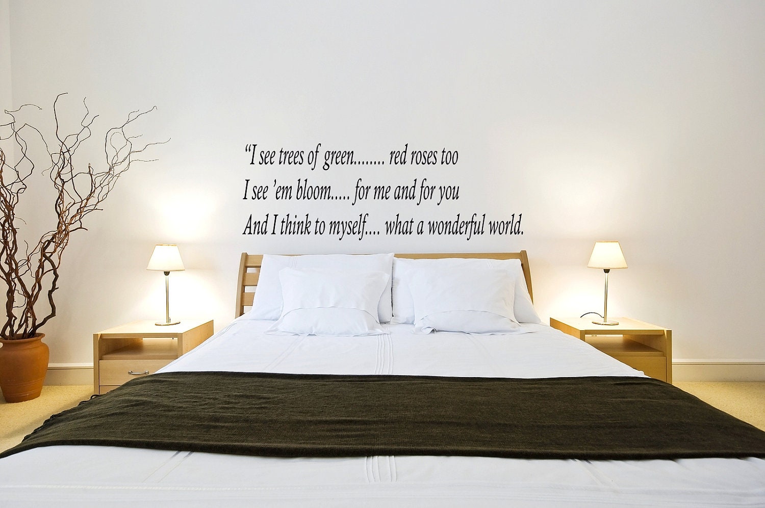 Vinyl What A Wonderful  World Luis Amstrong Quote Wall Decal  Sticker Home Decor