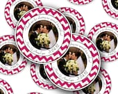 25 Personalized Chevron Wedding Stickers or Logo Stickers - Completly Customizable
