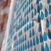 Fabric Panel -  'Raindrops' (blue on cream hemp/organic cotton)