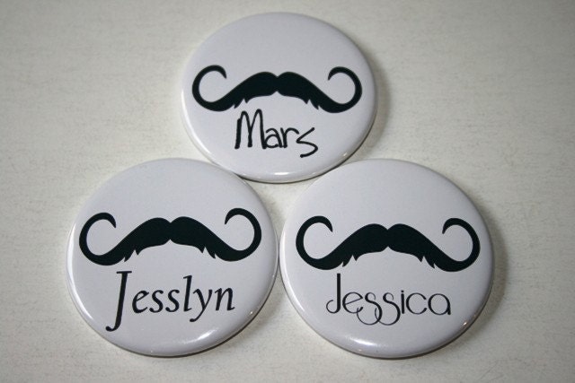 Personalized Bachelorette Party Favors Mustache Mirrors Set of 5