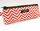 Red White Chevron Zig Zag Small Pouch