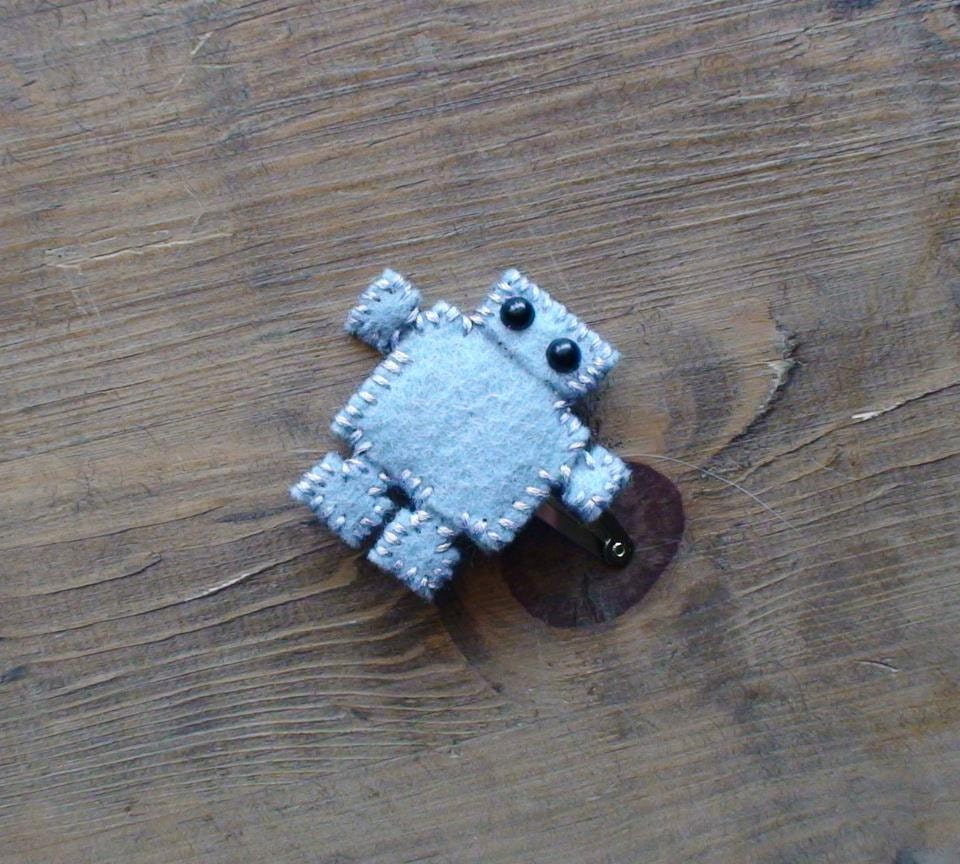 Robot Hair Barrette made to order