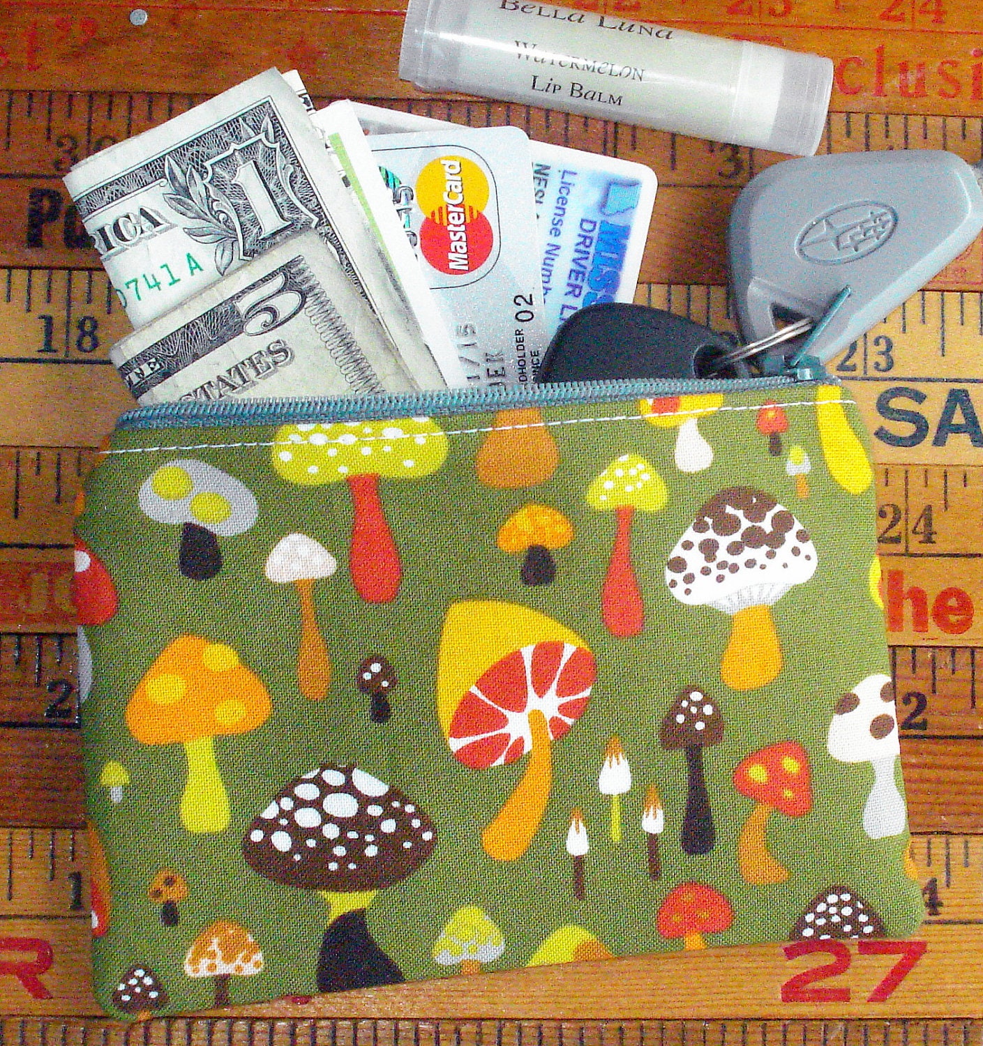 Field of Mushrooms - Fabric Zipper Pouch