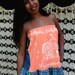 SALE--REVIVAL OOAK Upcycled TShirt Tube Top/Shirt, Coral Lacrosse, Medium to Large, Eco Friendly, Repurposed, Recycled Clothing