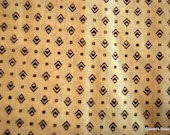 Vintage Sheet Fat Quarter -Cream with Brown Geometric Print