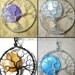 Harvest Moon - Full Moon Tree of Life Pendant with Orange Shell Bead in Copper and Brown Wire Dainty Small Halloween