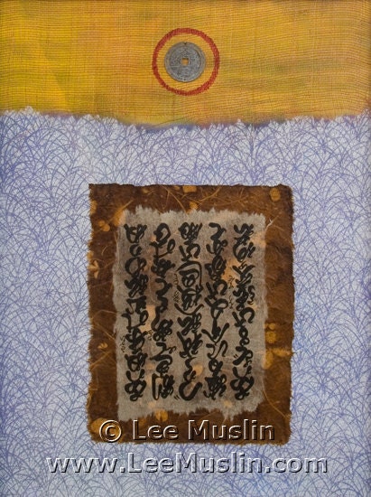 Wherever you are is the entry point - medium framed original abstract collage
