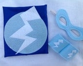 Blue Newborn Super Hero Costume Photo Prop with Mask and Cuffs priority Mail