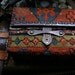carpet bag purse handbag from Caucasian rug and  natural veg tan leather