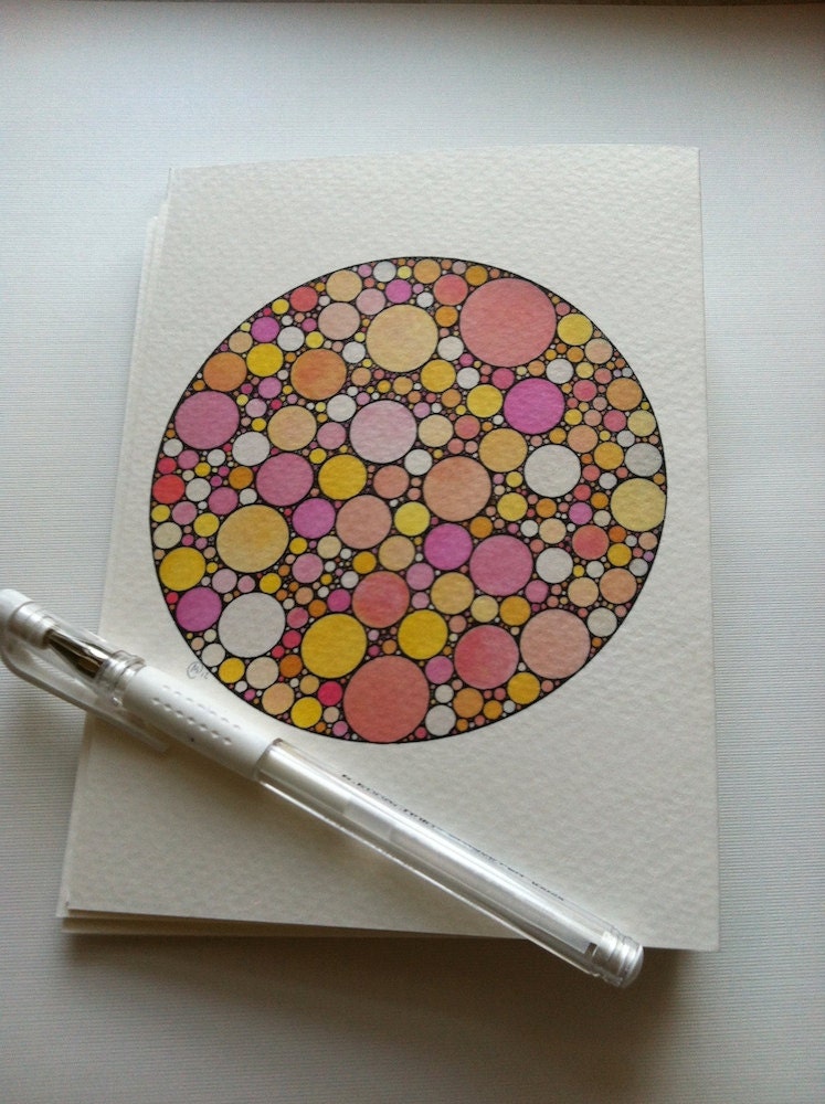 JULY FLAME giclee print / greeting card (5" x 6.8") : set of five blank greeting cards with envelopes