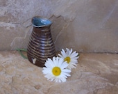 SALE - Burnt Iron Brown Handmade Stoneware Ceramic Pottery Vase