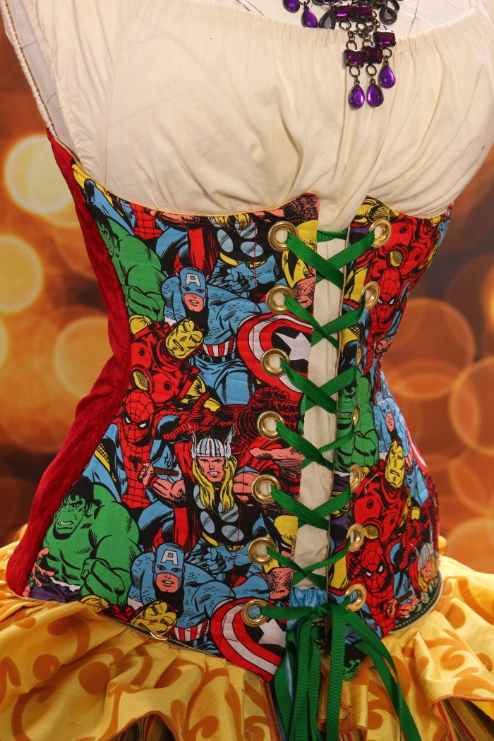 Waist 26 to 28 Avengers Comic-Con Corset