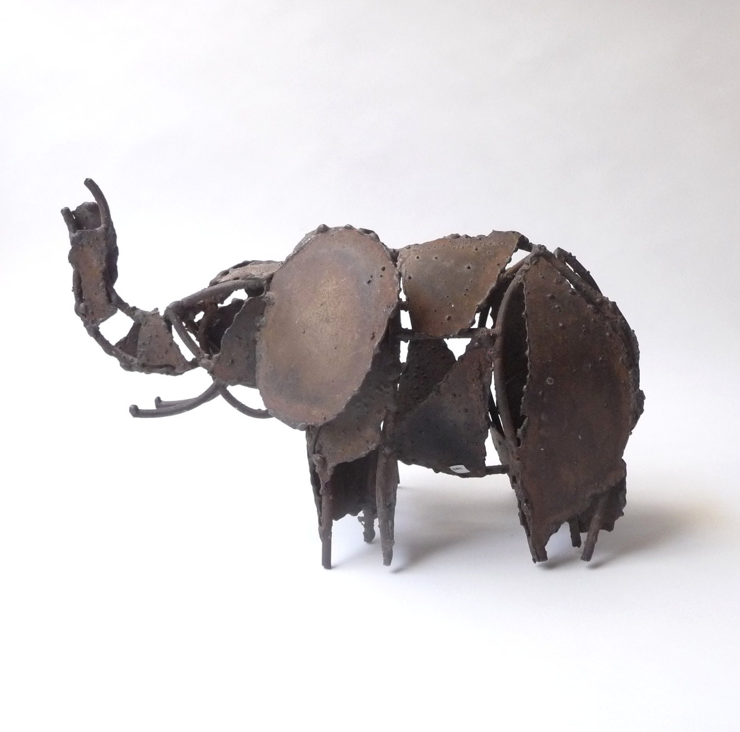 Brutal Modernist Torch Cut Elephant Sculpture