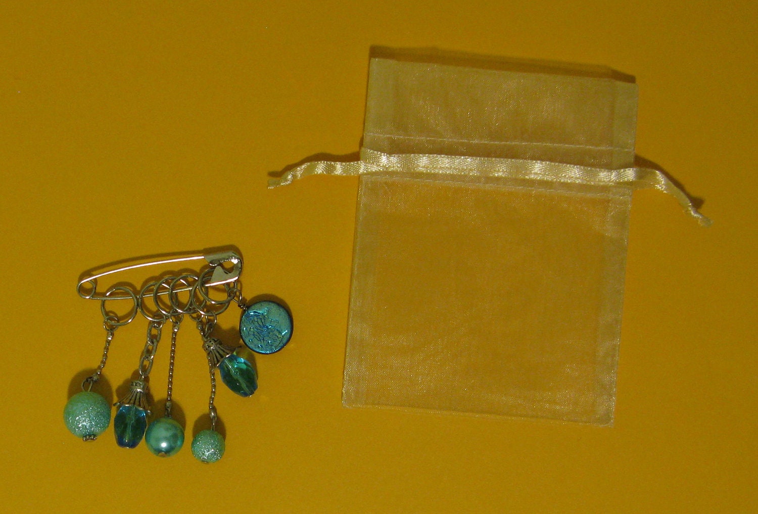 Teal Planet Knitting Stitch Markers to Fit up to Size 11 needles