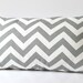 Decorative Pillow Cover - Ash Gray & White Chevron - 12 x 22 Accent Cushion Cover - Baby Nursery Decor