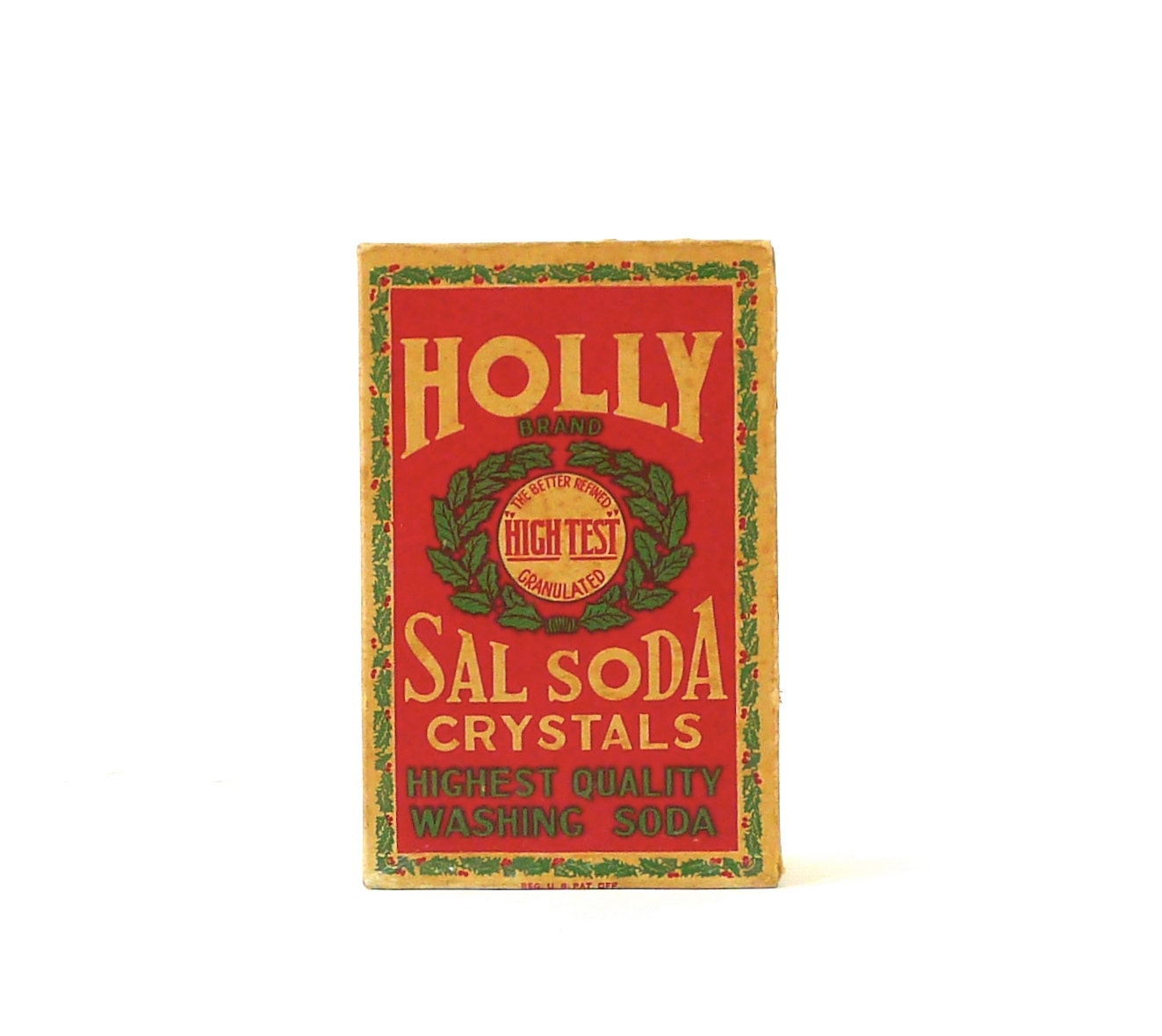 Holly Brand Sal Soda Crystals Unopened Advertising Box