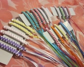 Fun Party Pack 6 Retro Braided Ribbon Barrettes in YOUR CHOICE of Assorted Colors