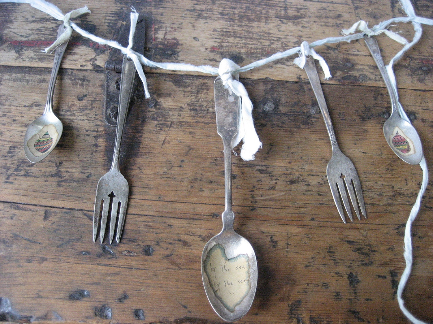 By the Sea  By the Sea Vintage Silverware Spoon Garland