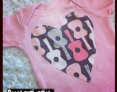 Custom Girls Groovy Guitar Lap t-shirt  applique pink gray white unisex top size NB, 6m, 12m, 18m