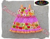 Girl Back To School Tiered Jumper Dress Boutique Clothing Apple Fall Jumper Ruffle Dress 3 6 9 12 18 24 month size 2T 2 3T 3 4T 4 5T 5 6 7 8