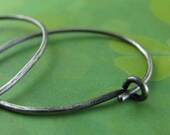 SIMPLE GYPSY HOOPS sterling silver hand-forged textured oval earrings