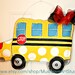 Teacher School Bus Burlap Door Hanger Decoration HUGE - Kindergarten Back to School