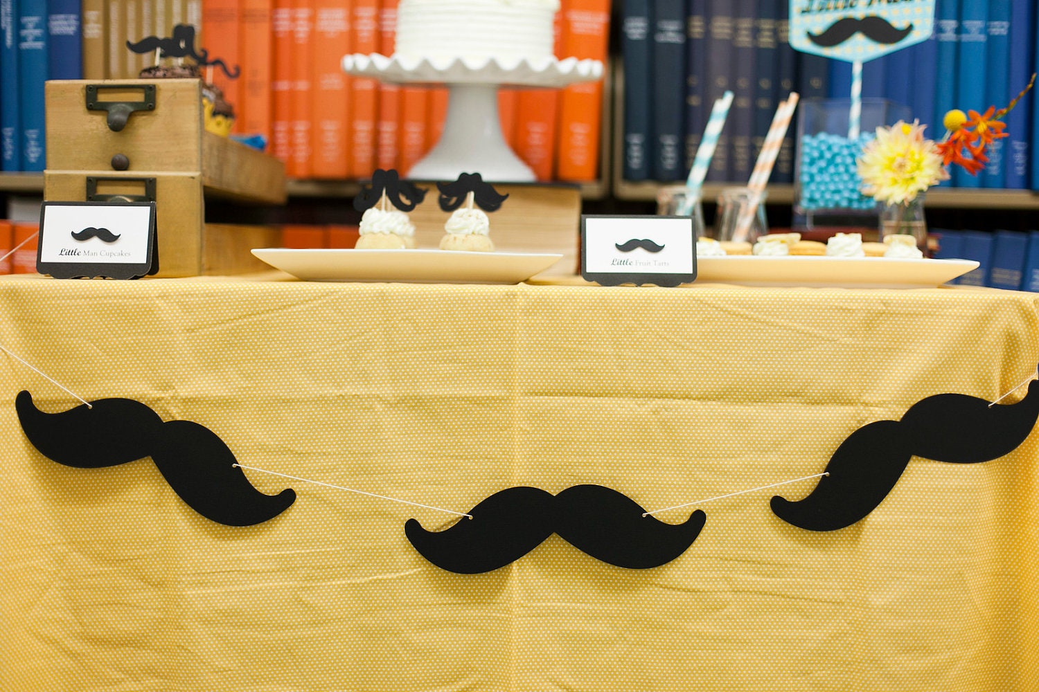 Mustache Garland - Little Man Birthday Bash - Photo prop - baby shower party decorations