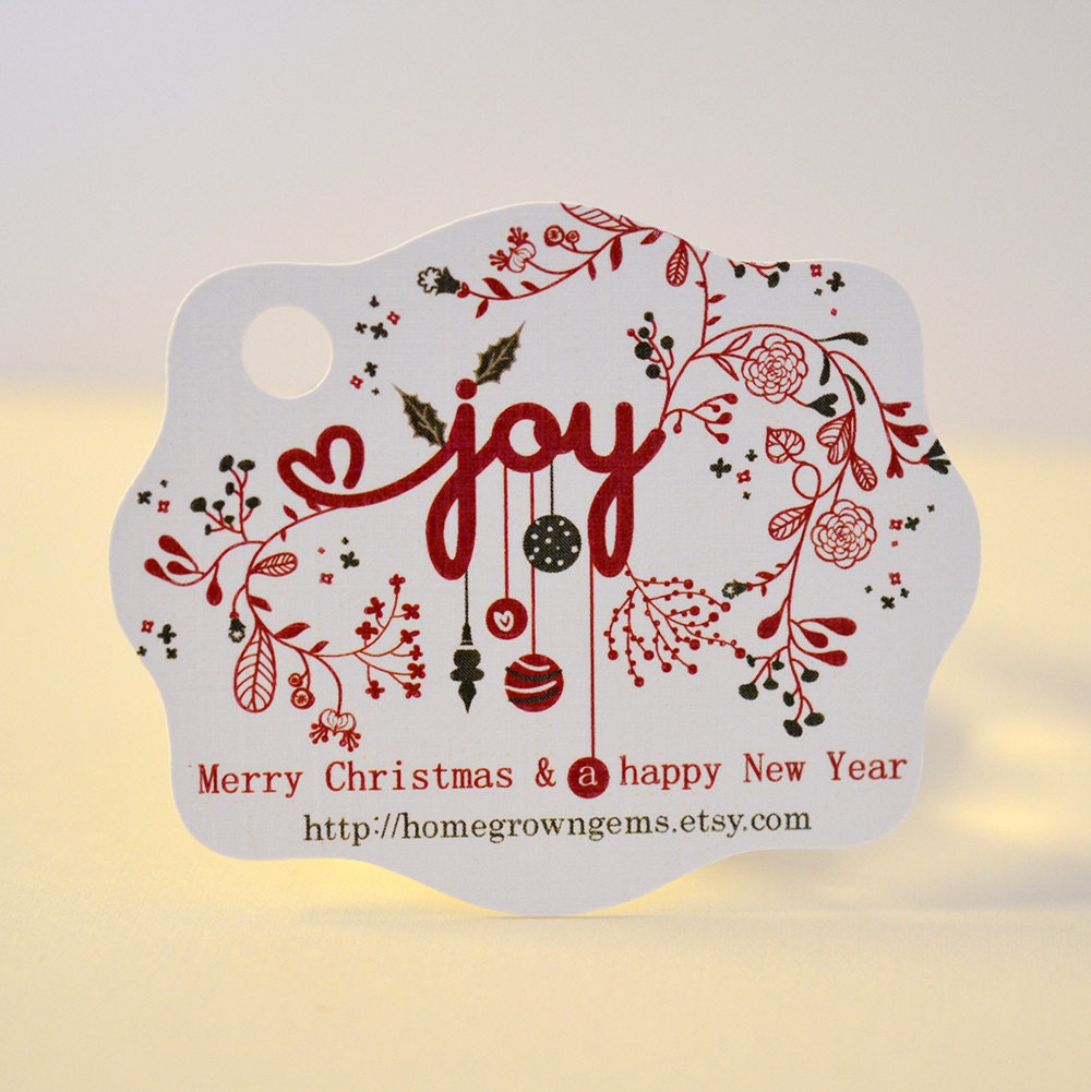 Joy Gift Tags Christmas New Year Thank you Tags Party Favor Tags