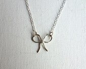 Handmade Petite Sterling Silver Bow Necklace