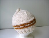 winter white merino wool hat