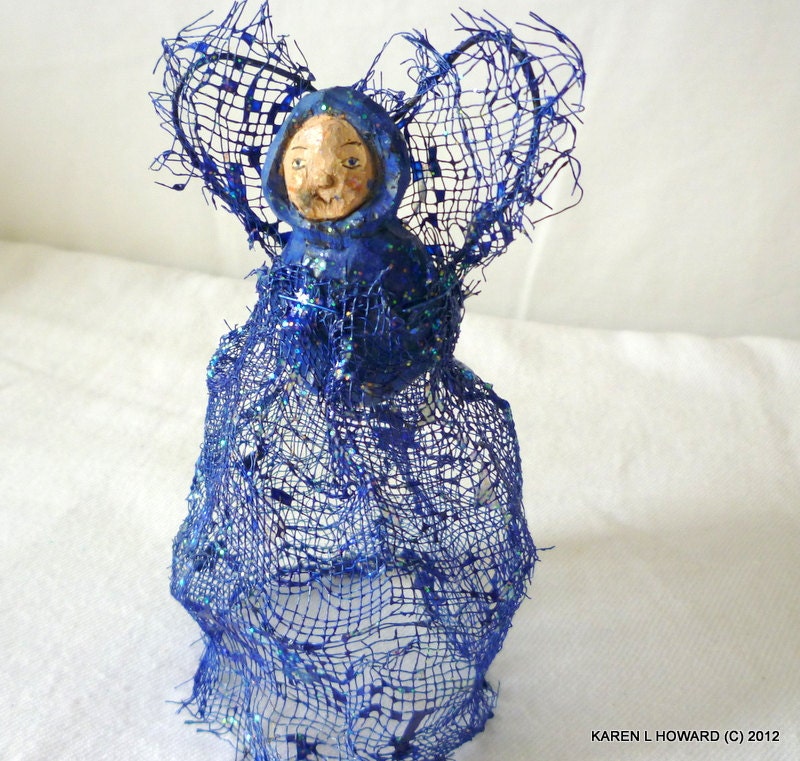 Blue Angel Orb (posing with yellow friend) - - Free USA Shipping