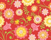 Hello  Main Flowers Red  Hello Sunshine  Riley Blake Designer Fabrics by the Yard, SALE