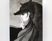 Wolf Girl - Illustrated Greeting Card - Blank Greeting Card