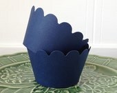 Cupcake Wrappers in Navy
