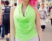 Harlem Shake Costume Cyber Goth Fashion Raver Romper in White & Neon Green by Janice louise Miller