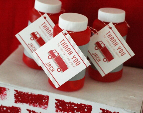 Favor Tags - Fire Truck Party - PRINTABLE only Il_570xn