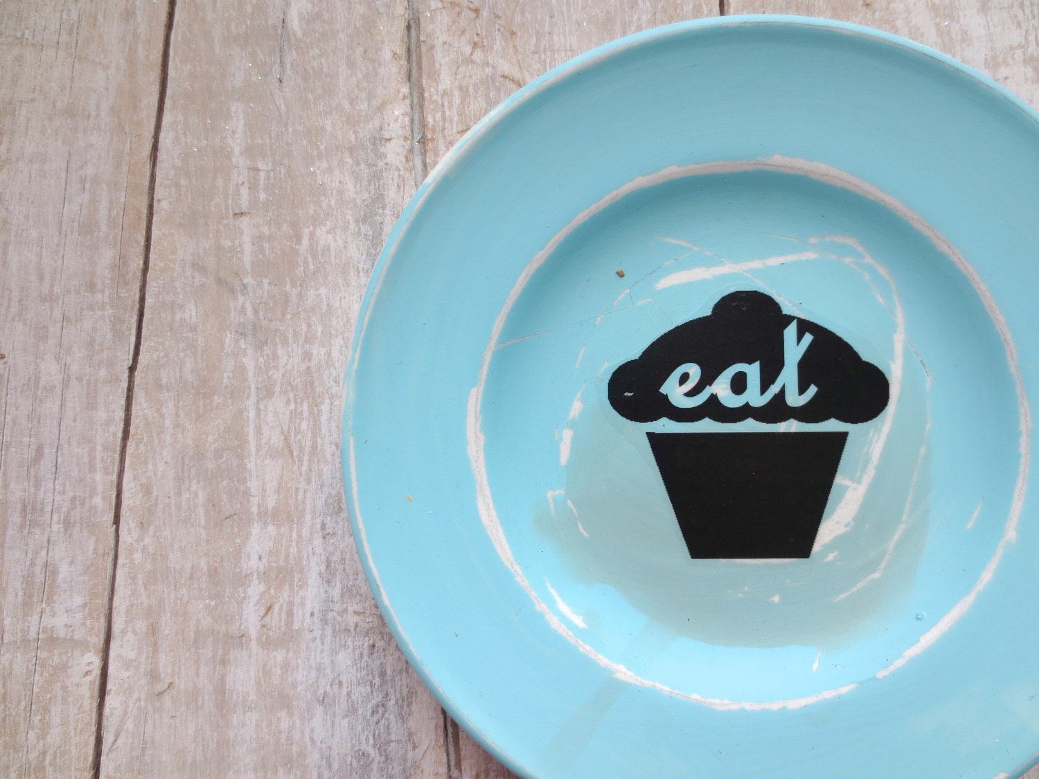 CUPCAKE SIGN // Country Kitchen // Eat SIgn // Beach Cottage Kitchen // Eat Decor // Robin Egg Blue // Vintage Kitchen Wall Decor