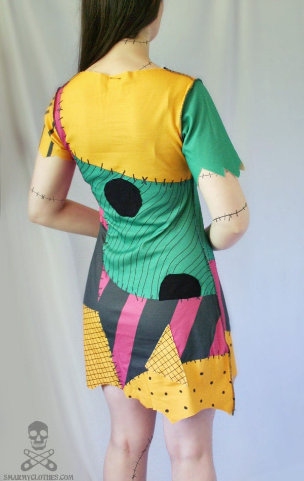 Nightmare Before Christmas Sally ragdoll dress - handmade custom size - smarmyclothes halloween costume